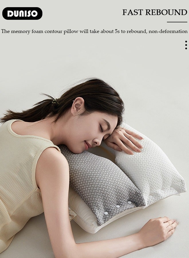 Double Layer Neck Support Pillow, Detachable 3-in-1 Neck Pillow for Shoulder and Neck Pain Relief, Ergonomic Cervical Contour Anti Snore Pillows for Front Back Side Sleepers
