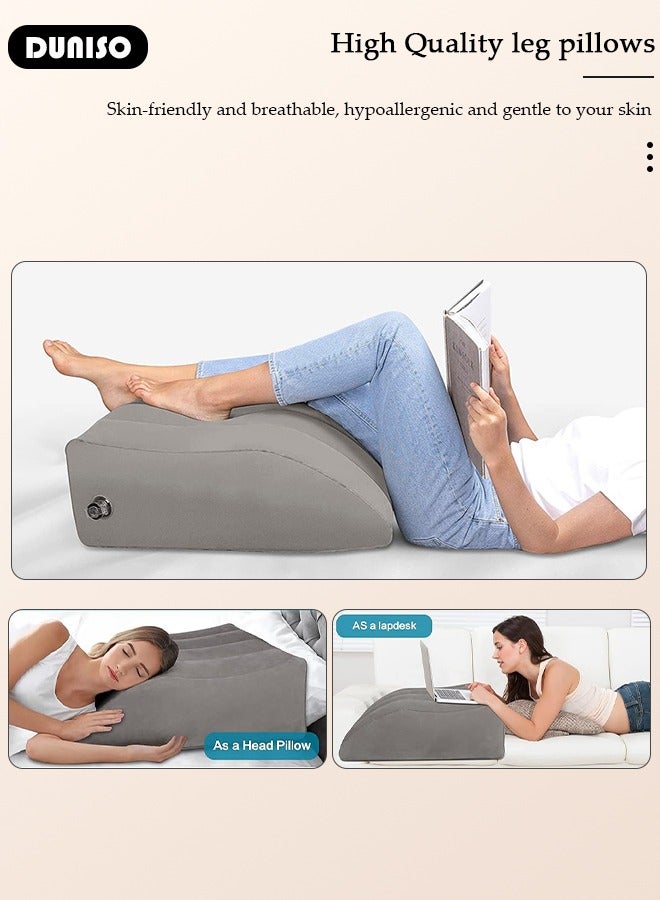 Comfort Leg Pillows for Sleeping, Inflatable Wedge Leg Elevation Pillow for improving Sleep Quality, Relieves Leg Pain, Hip & Knee Pain, Improves Blood Circulation, Used in injury recovery