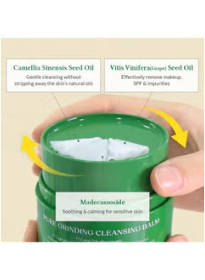 Pure Grinding Cleansing Balm Hygienic Grinding Balm Vegan Formula Sensitive Skin Safe 14 Essential Ingredients Strong Cleansing Effect Lightweight Sorbet Texture