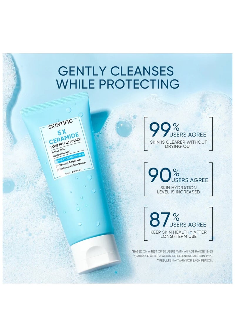 SKINTIFIC 5X Ceramide Low pH Cleanser Facial Wash 80ML
