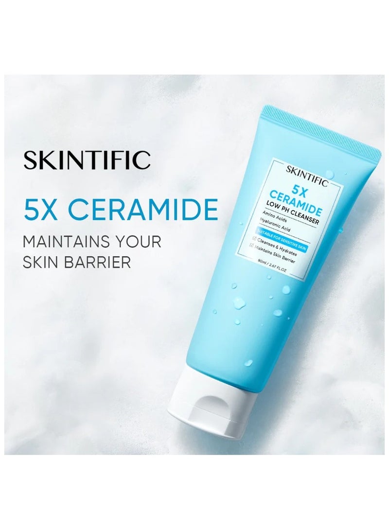 SKINTIFIC 5X Ceramide Low pH Cleanser Facial Wash 80ML