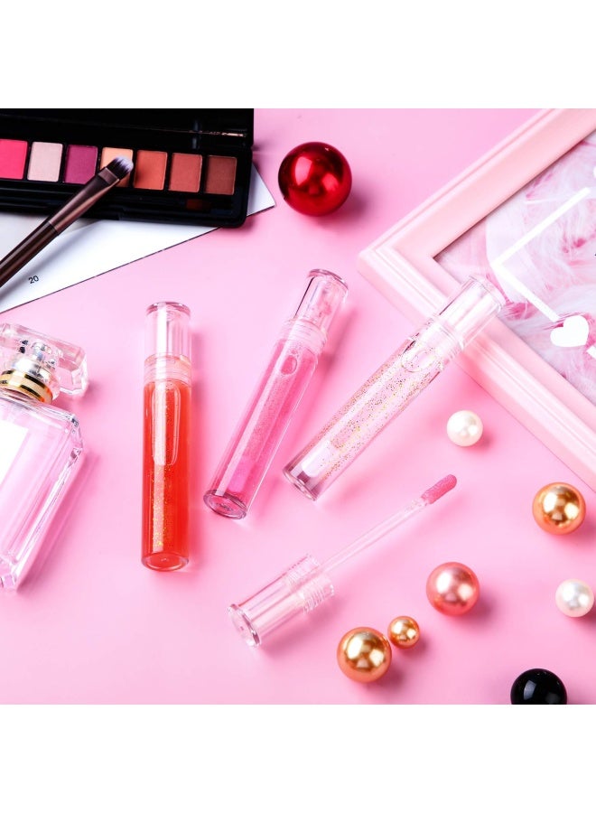 Patelai 30 Pieces Empty Lip Gloss Tubes 5 ml Transparent Lip Gloss Containers Clear Refillable Lipstick Container Lip Balm Bottles Eyelash Growth Liquid Tube Cosmetic Container with Rubber Stoppers