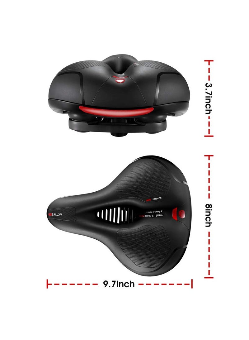 Bicycle Saddle, Comfortable Bike Seat Cushion with Dual Shock Absorbing Balls & Memory Foam Soft & Comfortable & Breathable Bike Saddle for MTB/Road Bikes