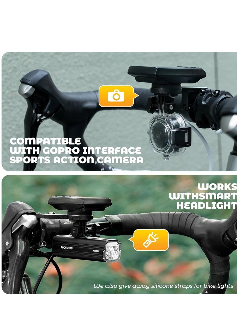 Bicycle Seat Post Bracket Support, Bike Computer Mount Compatible with Garmin GPS, CNC Aluminum Handlebar 22-35mm Stand Holder