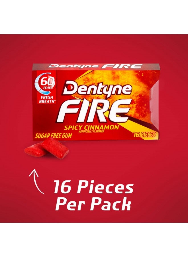 Dentyne Fire Spicy Cinnamon Sugar Free Gum, 3 Packs Of 16 Pieces (48 Total Pieces)