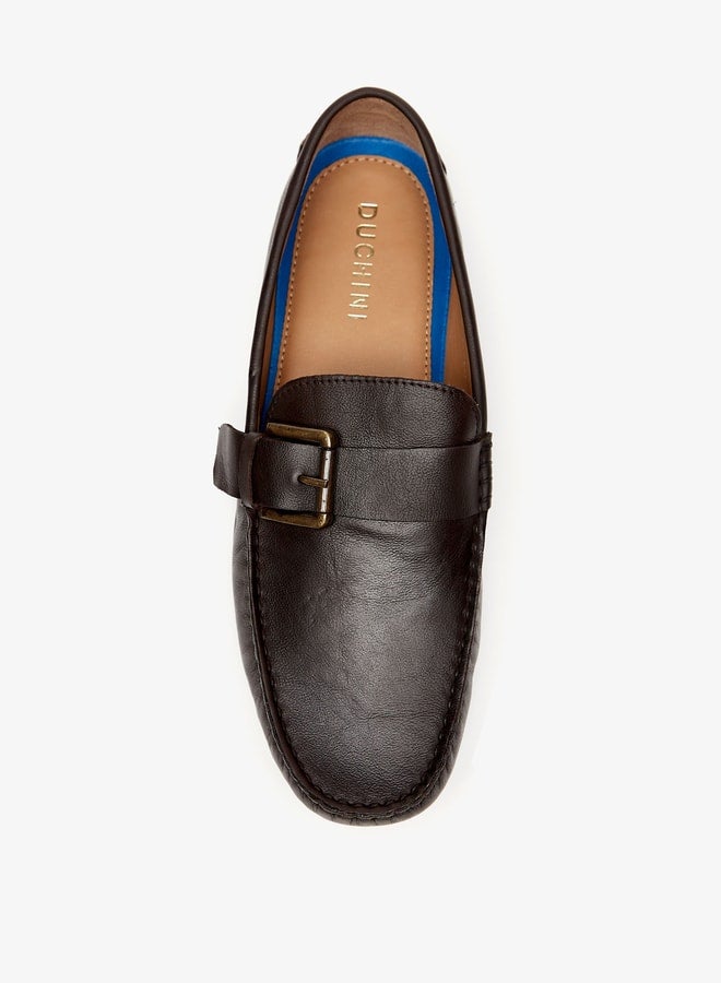 Men's Buckle Detail Slip-On Moccasins