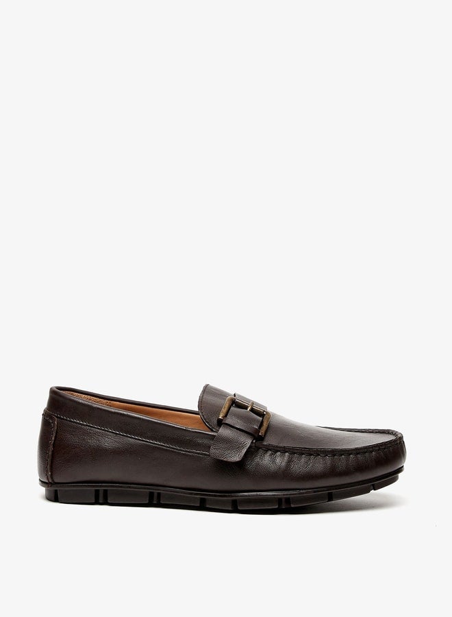 Men's Buckle Detail Slip-On Moccasins