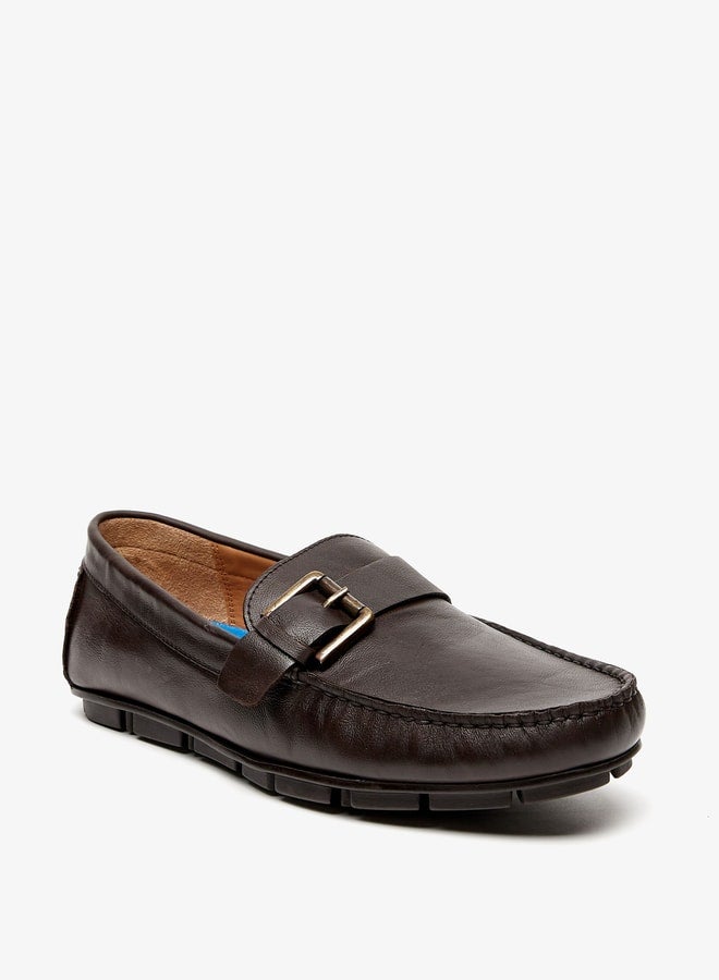 Men's Buckle Detail Slip-On Moccasins