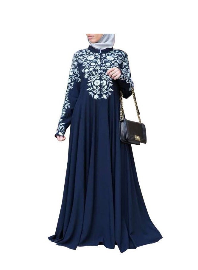 women's long-sleeved stand-up collar  beautiful dress