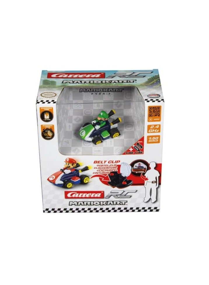 370430003P Mario Kart Mini RC Luigi | Fun Remote Control Racing Car | Perfect Gift for Mario Fans and Kids