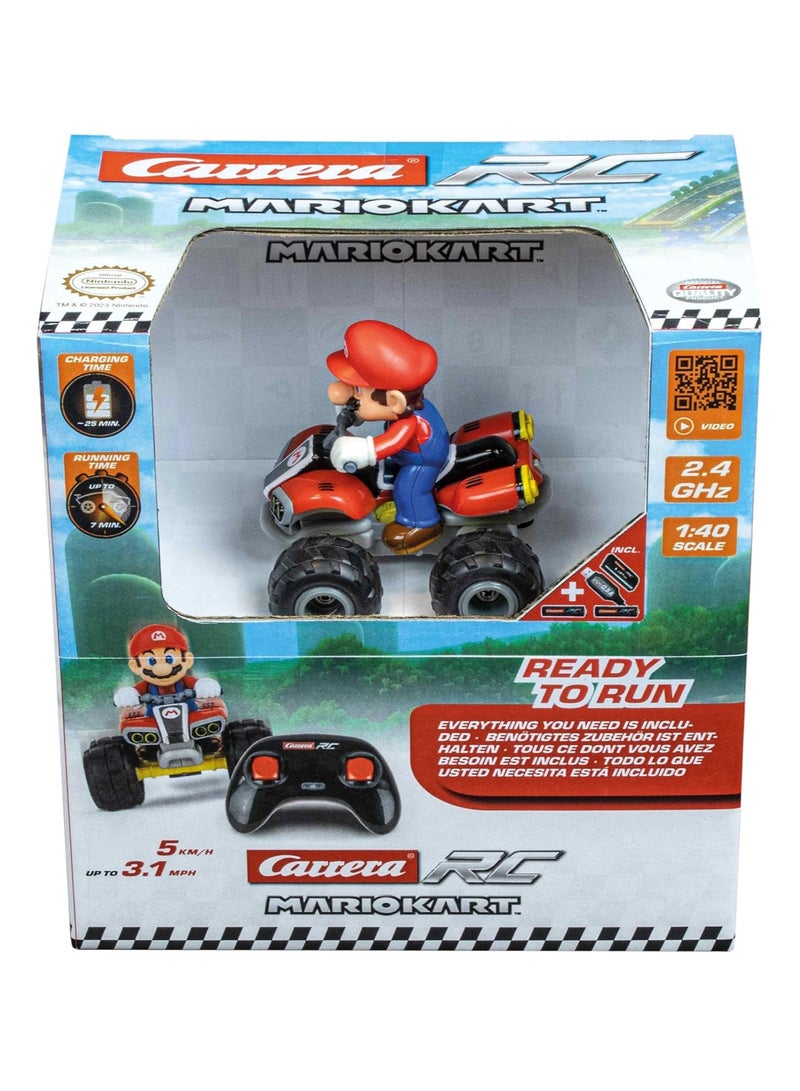 RC Mario Kart Mario Quad 24GHz Remote Controlled Car | Exciting Racing Action | Original License | Up to 8 Minutes Driving Time | Includes Pneumatic Tyres | A Must for Mario Fans of All Ages