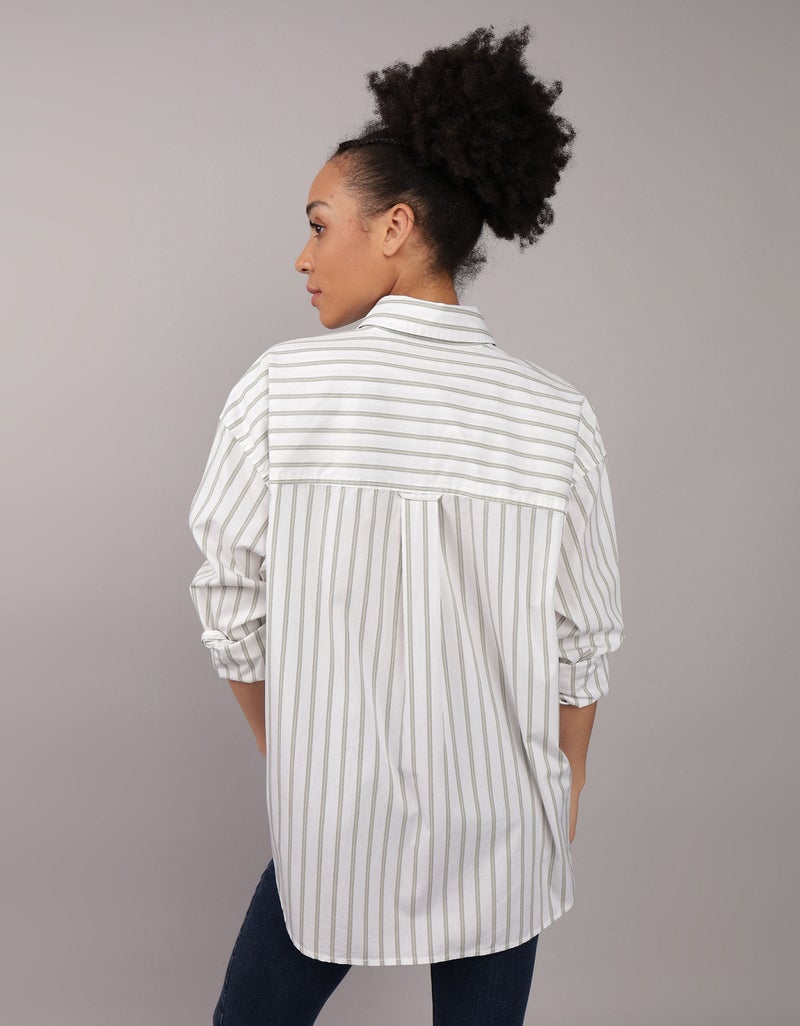 Striped Long Sleeve Button Down Shirt