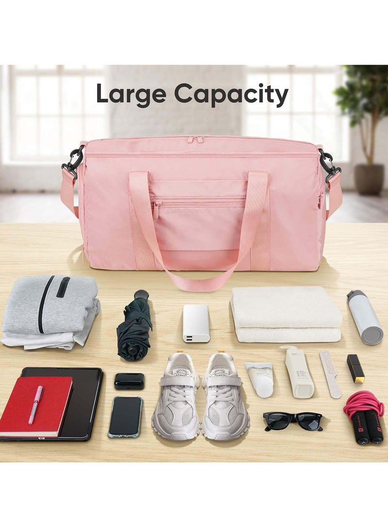 Versatile Waterproof Gym Bag for All, Lightweight Sling Design with Shoe and Wet Clothes Compartments, Ideal for Sports and Travel (Pink)