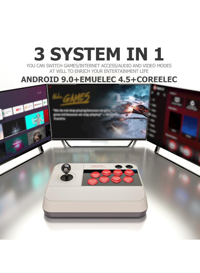 Super Arcade Game Console, Retro Game Console,50000+Games, All-Around 3D Joysticks, Arcade Game Machine, Support Custom Buttons,EmuELEC 4.5/Android 9.0 /CoreE 256G TF Card