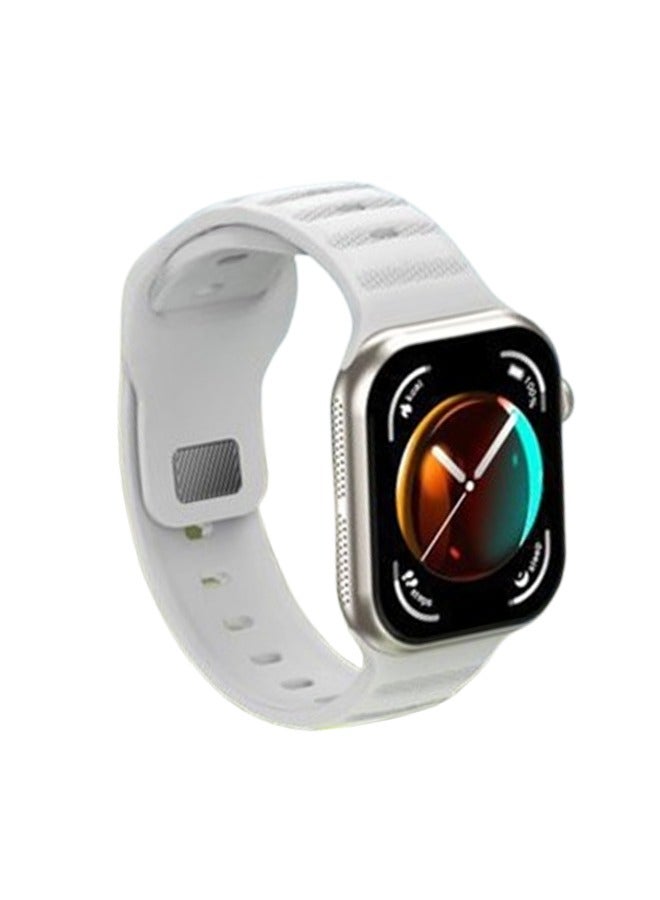 Telzeal Germany T10X Smart Watch 2.2 Inch Display With 3 Pair Straps and Charging Cable For Ladies and Gents Silver