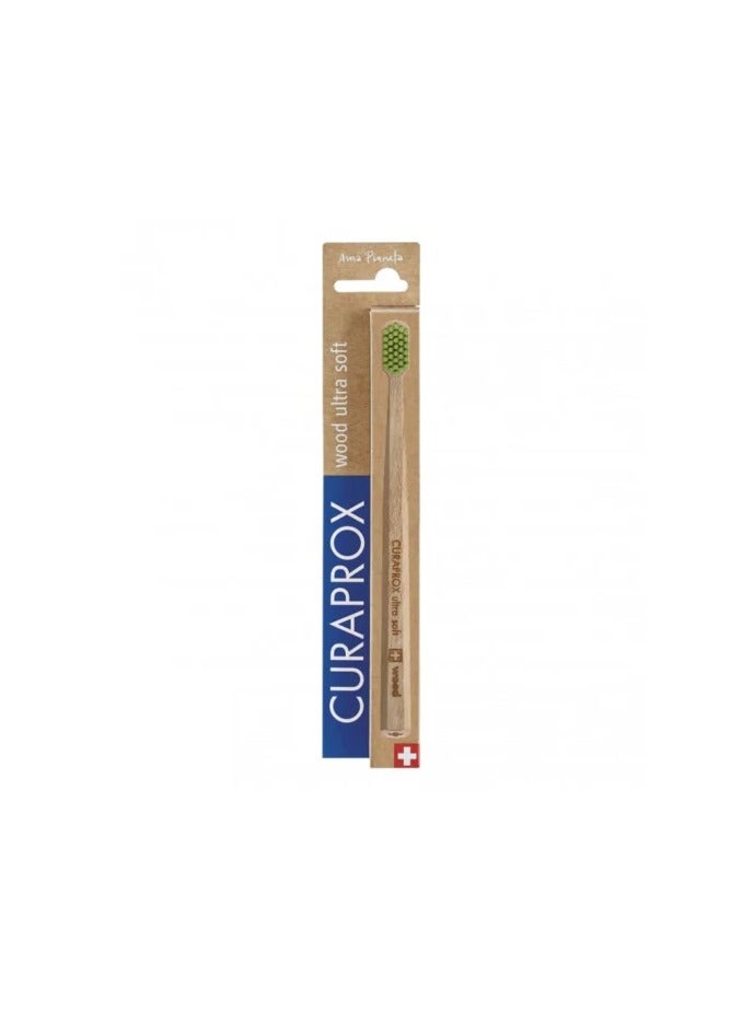 Curaprox Toothbrush CS Wood - Ultra-Soft Toothbrush for adults with 4440 CUREN® Bristles & sustainable beech wood.