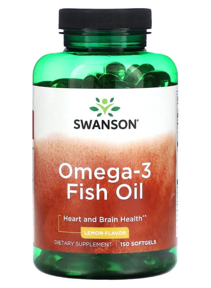 Swanson, Omega-3 Fish Oil, Lemon, 150 Softgels