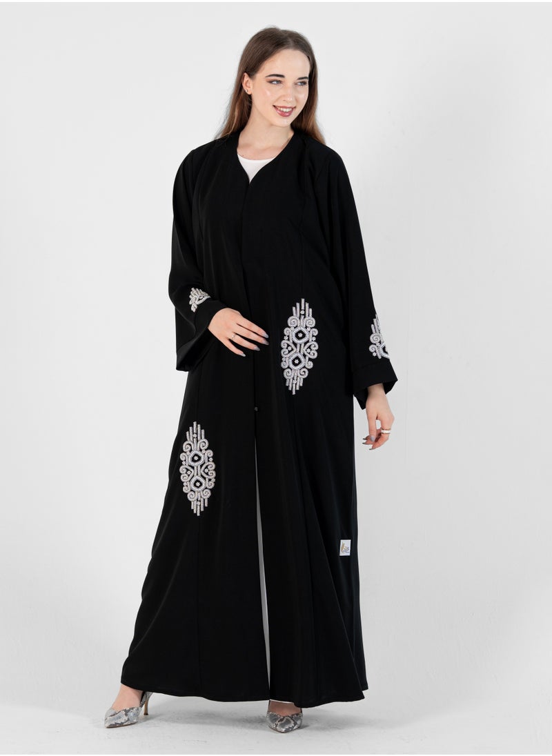 Elegant abaya with lulu embroidery design