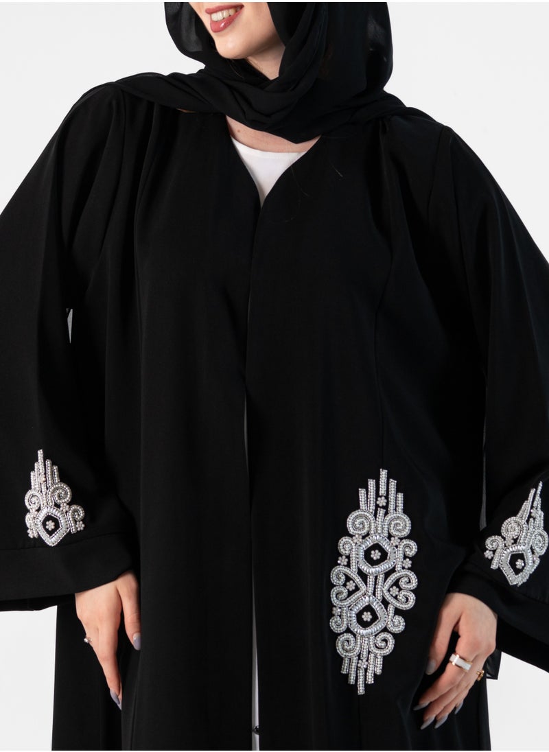 Elegant abaya with lulu embroidery design