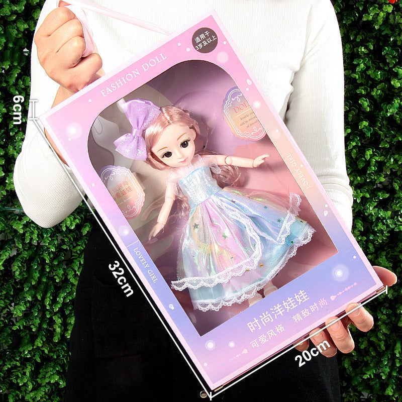 Girls Barbie Doll Dress-up Gift Set(32cm portable gift box) 3 20cm doll (32cm portable gift box) 3 20cm doll