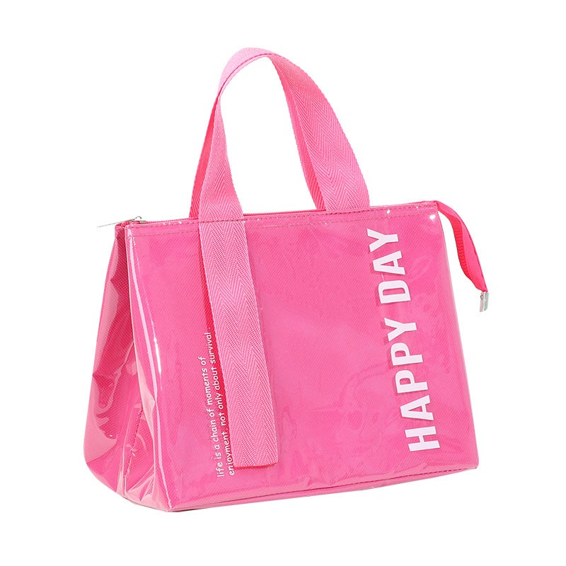 Insulated Lunch Bag for Picnics and OutdoorsPVC waterproof insulation bag peach pink PVC waterproof insulation bag peach pink