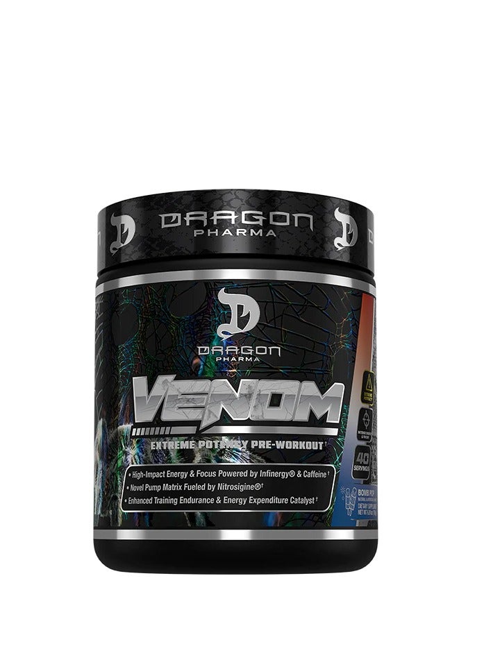 Venom Extreme Potency Pre-Workout, Laser Sharp Focus + Energy, Intense Performance, Proven Ingredients For Enhanced Vasodilation & Endurance (40 Servings, POP)