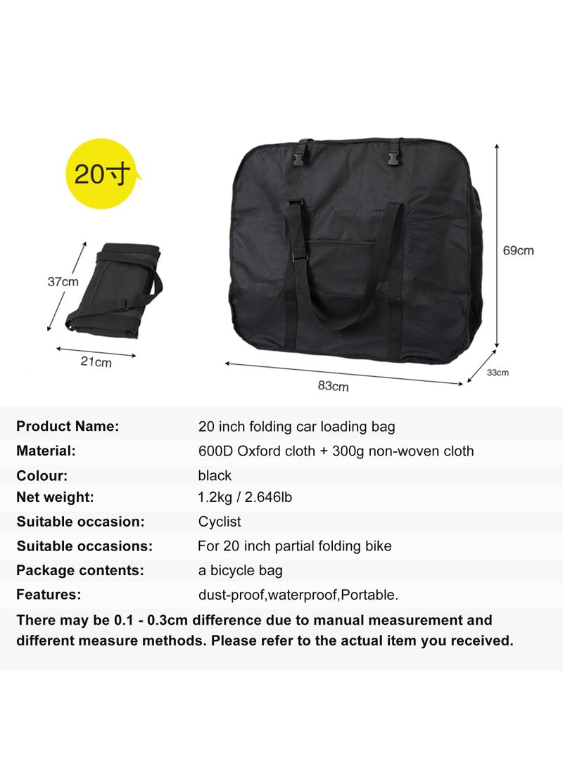 Folding Bike Carry Bag, 20 Inch Waterproof Storage Bag for Folding Bicycle, Outdoor Foldable Bike Protective Bag for Subway, Airplane, Bus, Car