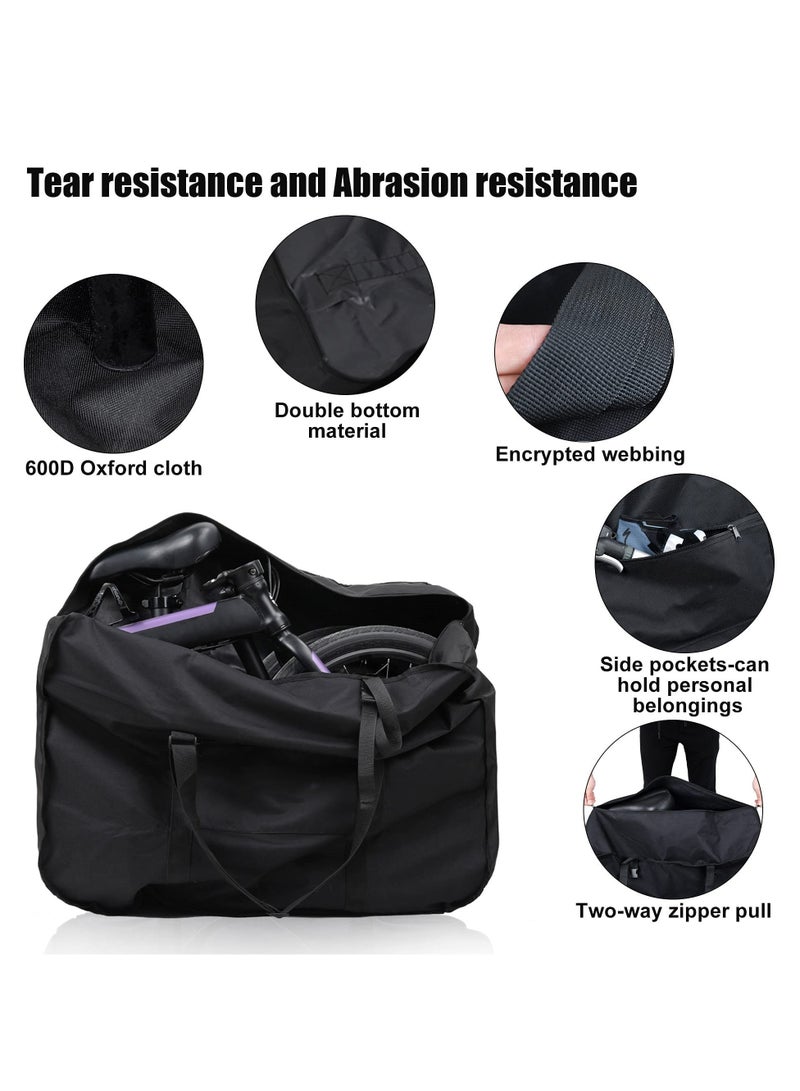 Folding Bike Carry Bag, 20 Inch Waterproof Storage Bag for Folding Bicycle, Outdoor Foldable Bike Protective Bag for Subway, Airplane, Bus, Car