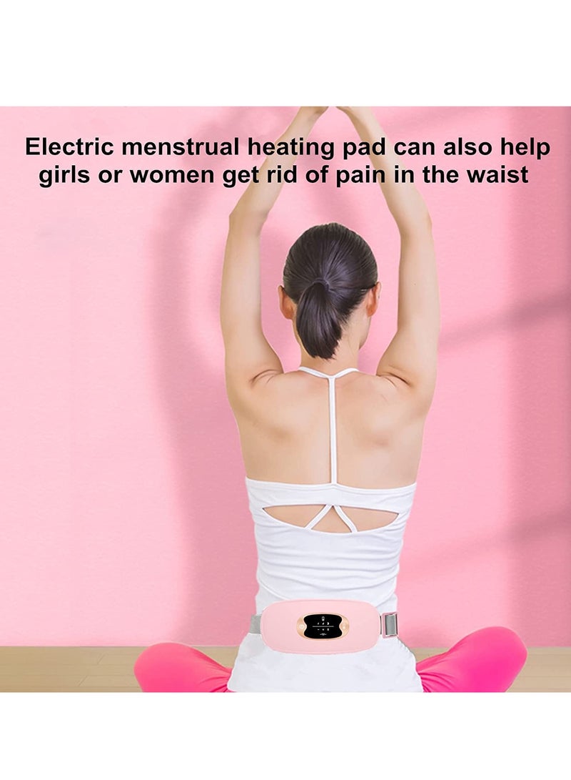 Menstrual Heating Pad Portable USB Electric Belly Wrap Warming Belt with 3 Heat Levels and 3 Massage Modes Fast Heating Wrap Belt for Women Girl