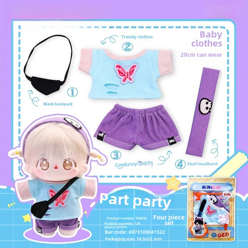 Cotton Doll Dress Celebrity Toy 20cm Outfit SetBaby clothes-zero party four-piece box (excluding baby) Baby clothes-zero party four-piece box (excluding baby)