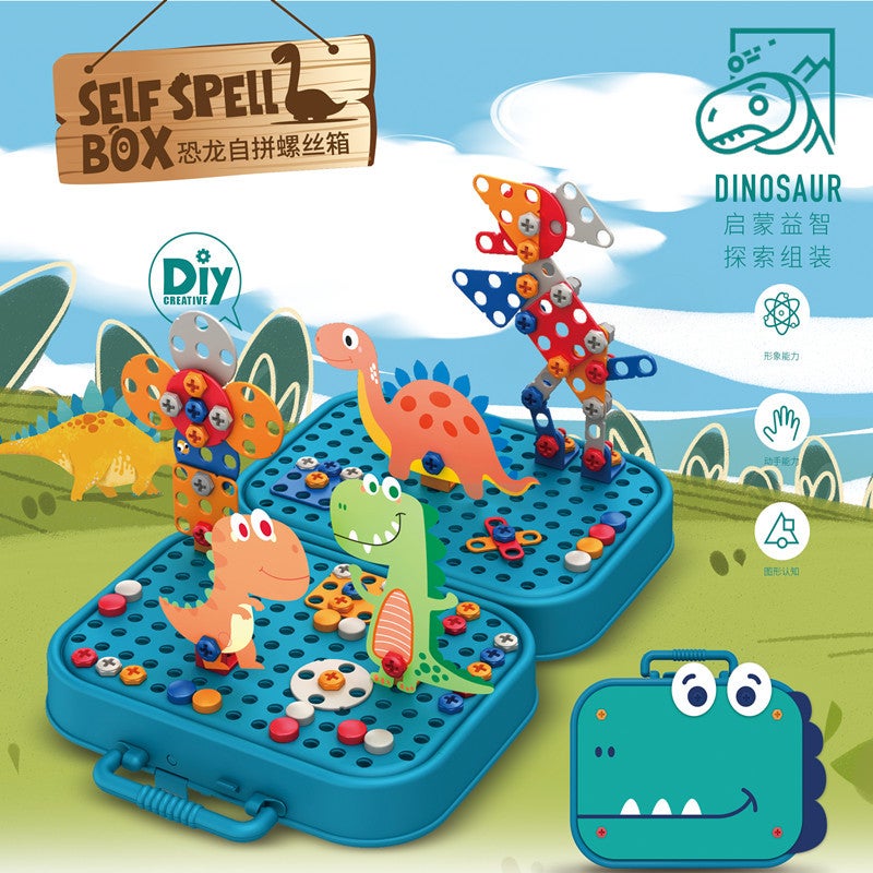 Kids Dinosaur Building Blocks Drill Set213PCs color box packaging (dinosaur) 213PCs color box packaging (dinosaur)