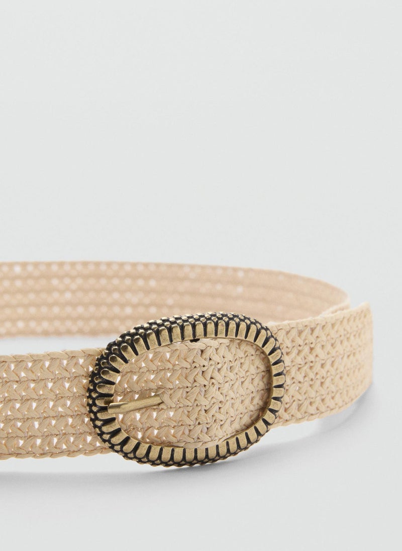 Natural Fibre Belt With Buckle