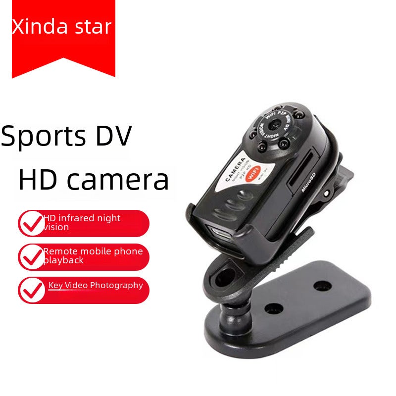 dedicated HD WiFi wireless camera Q7 sports DV aerial camera home wide-angle security cameraBlack Black