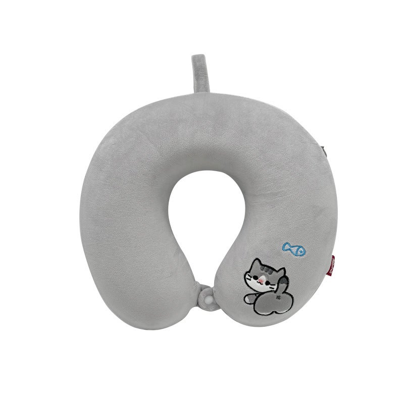 Cartoon Memory Foam U-Shaped PillowCute gray cat Cute gray cat