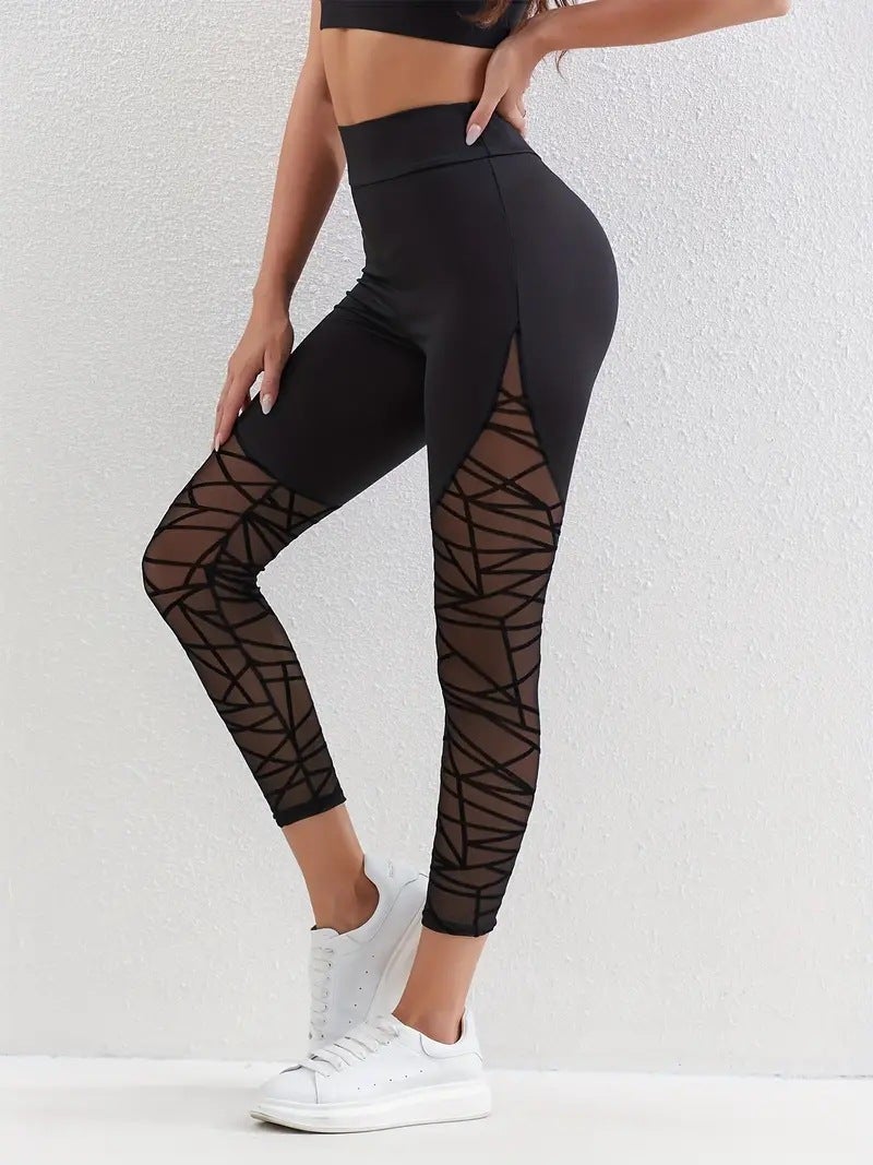 Color Block High-Waist Yoga PantsBlack Black