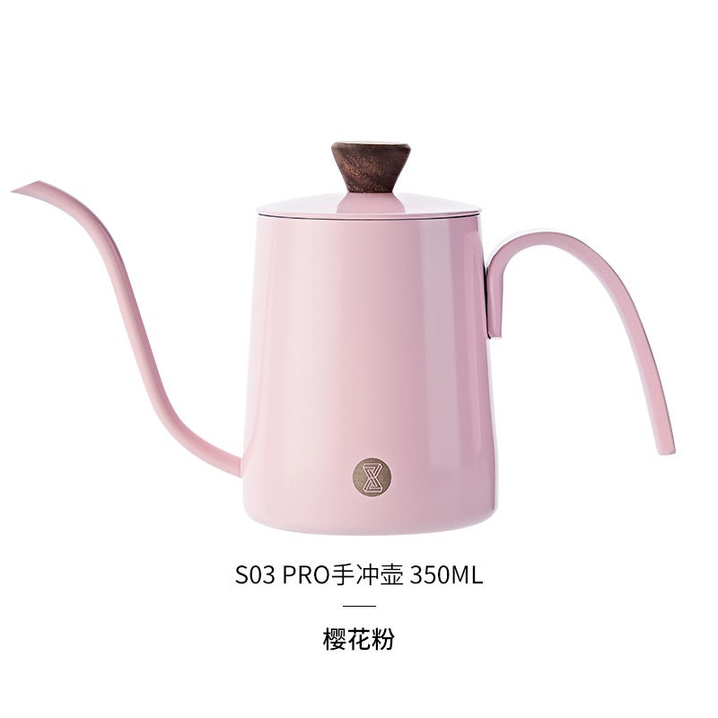 Stainless Steel Gooseneck Coffee Pot 600mlPink 350ml Hand Pot with Lid Metal Handle Pink 350ml Hand Pot with Lid Metal Handle