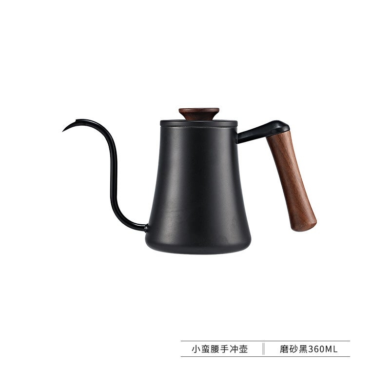 Stainless Steel Gooseneck Coffee Pot 600mlUpgrade walnut handle black waist 360ml Upgrade walnut handle black waist 360ml