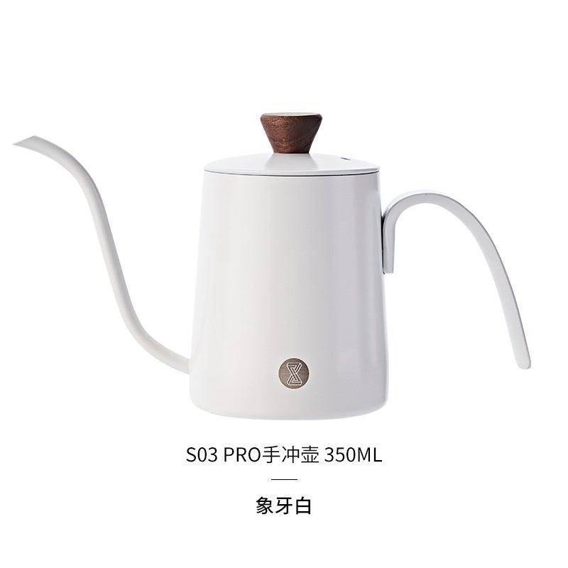 Stainless Steel Gooseneck Coffee Pot 600mlWhite 350ml Hand Pot with Lid Metal Handle White 350ml Hand Pot with Lid Metal Handle