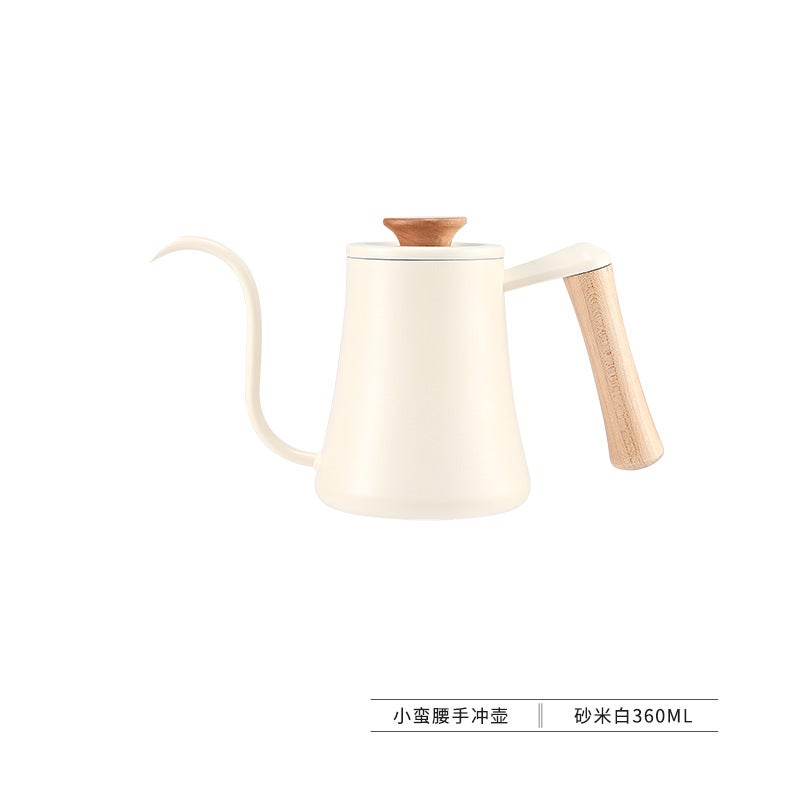 Stainless Steel Gooseneck Coffee Pot 600mlUpgrade walnut handle white waist 360ml Upgrade walnut handle white waist 360ml