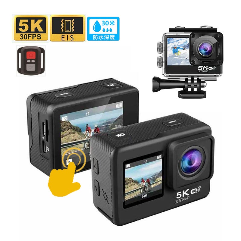 4K HD EIS Sports Camera Touch WiFi WaterproofD5pro (square frame-5k-eis) touch screen + remote control D5pro (square frame-5k-eis) touch screen + remote control