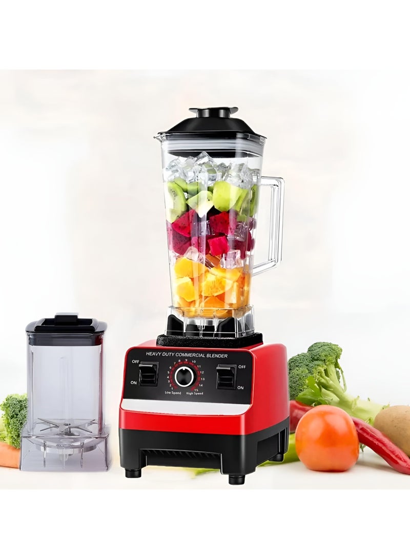 RuwaLuxe Multi Blender 4500W - Heavy Duty Commercial Grade Blender with 2 Jars, 15 Speed Timer, 6 Blades, Juicer & Food Processor