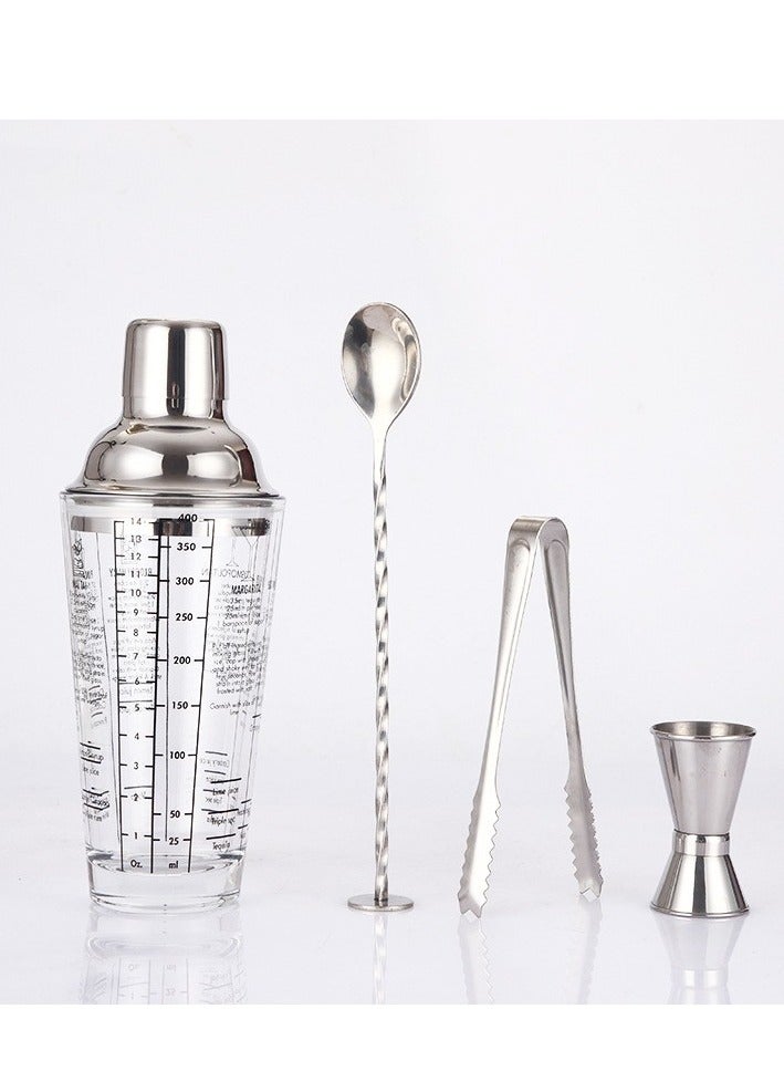 Bartender Cocktail Shaker Set 4-Piece Set --- shaker