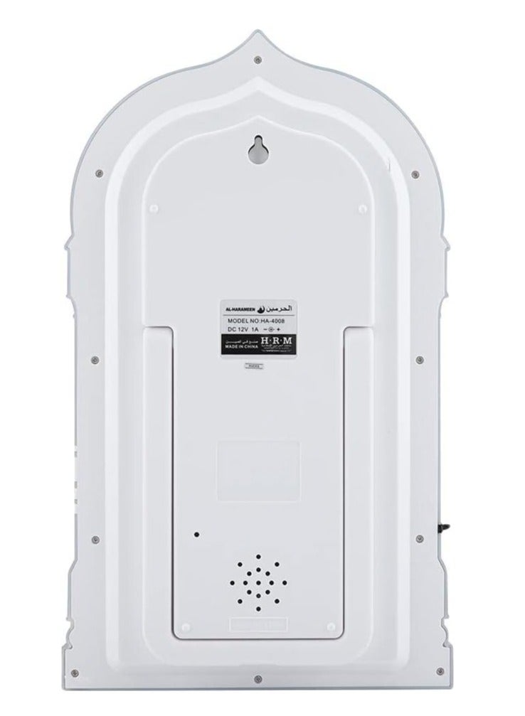 Digital LED Islamic Mosque Azan Clock For Prayer Silver 23.8 x 38.8cm