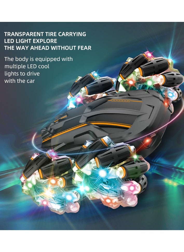 Lightning Remote Control Car, Cool Light, Double Sided Drift, Wall Climbing, Dual-Mode & Watch Control, 4x4 Off-Road Tail Flick RC Stunt Vehicle, High Speed, 360° Rotating & Flipping, Off-Road Electric Race Toy, Rechargeable Drifting Car for Kids Ages 6+