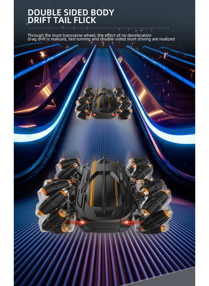Lightning Remote Control Car, Cool Light, Double Sided Drift, Wall Climbing, Dual-Mode & Watch Control, 4x4 Off-Road Tail Flick RC Stunt Vehicle, High Speed, 360° Rotating & Flipping, Off-Road Electric Race Toy, Rechargeable Drifting Car for Kids Ages 6+
