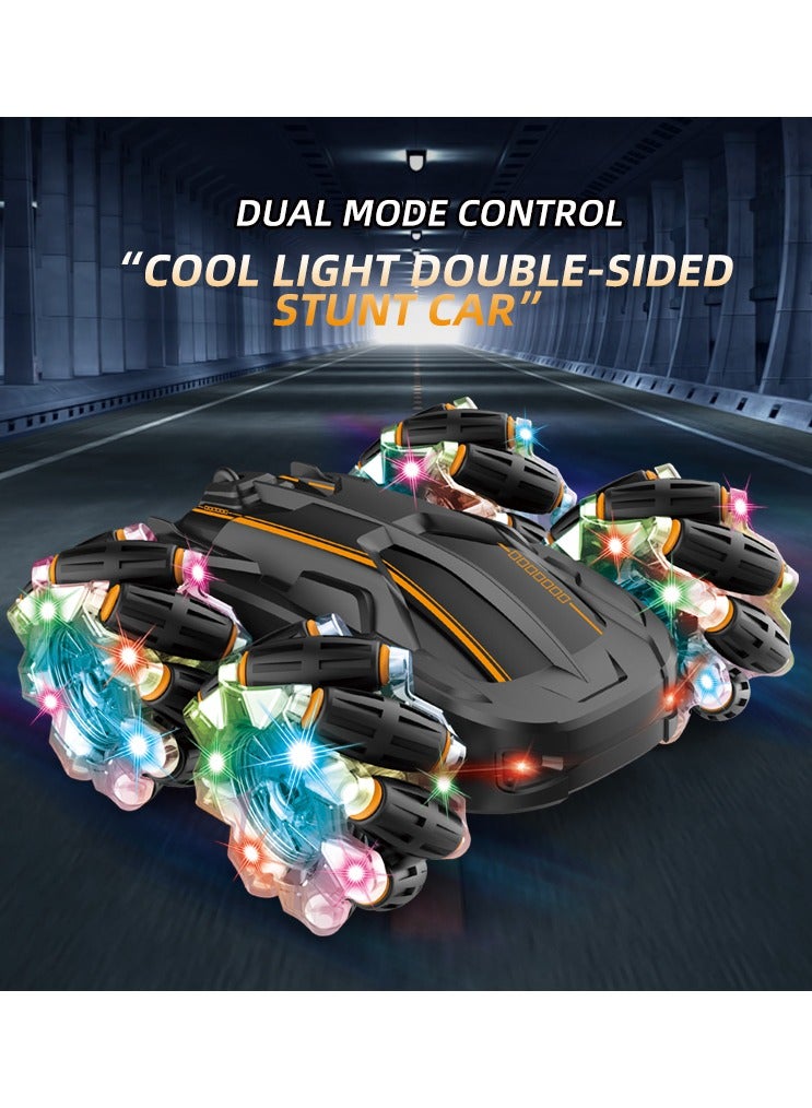 Lightning Remote Control Car, Cool Light, Double Sided Drift, Wall Climbing, Dual-Mode & Watch Control, 4x4 Off-Road Tail Flick RC Stunt Vehicle, High Speed, 360° Rotating & Flipping, Off-Road Electric Race Toy, Rechargeable Drifting Car for Kids Ages 6+