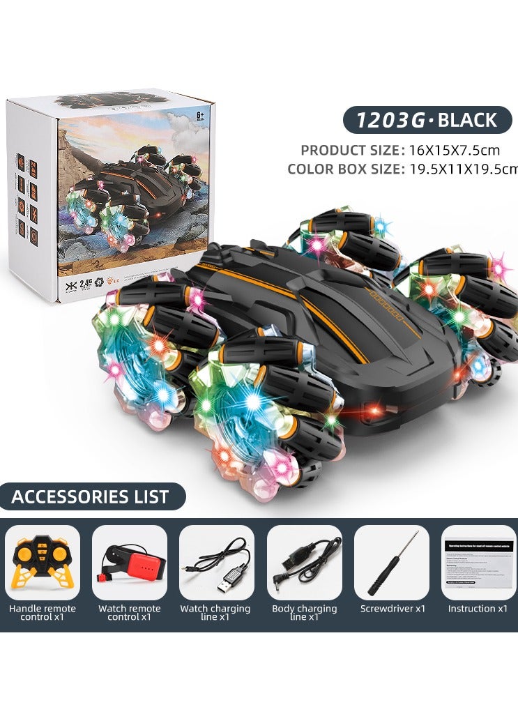 Lightning Remote Control Car, Cool Light, Double Sided Drift, Wall Climbing, Dual-Mode & Watch Control, 4x4 Off-Road Tail Flick RC Stunt Vehicle, High Speed, 360° Rotating & Flipping, Off-Road Electric Race Toy, Rechargeable Drifting Car for Kids Ages 6+