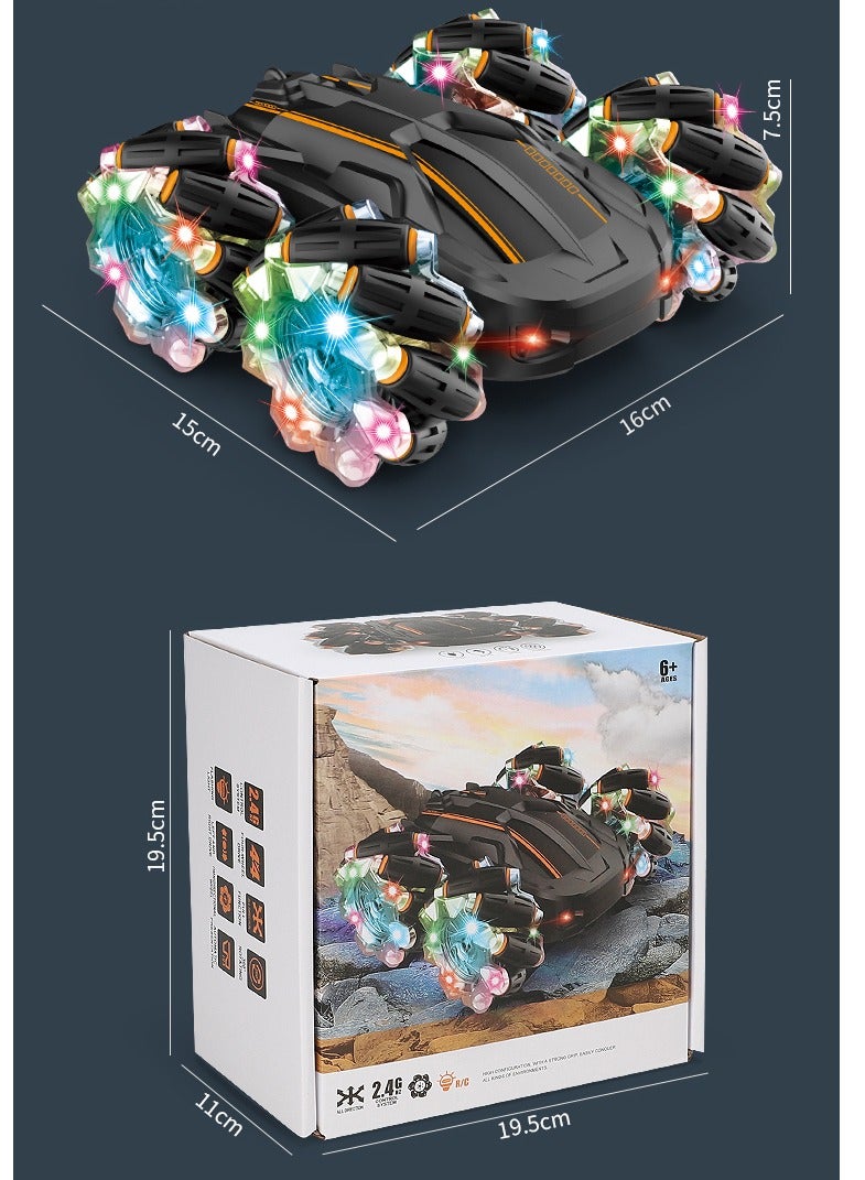 Lightning Remote Control Car, Cool Light, Double Sided Drift, Wall Climbing, Dual-Mode & Watch Control, 4x4 Off-Road Tail Flick RC Stunt Vehicle, High Speed, 360° Rotating & Flipping, Off-Road Electric Race Toy, Rechargeable Drifting Car for Kids Ages 6+