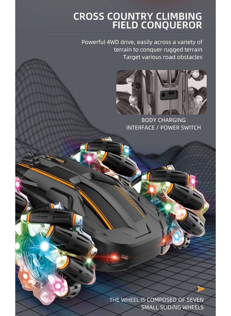 Lightning Remote Control Car, Cool Light, Double Sided Drift, Wall Climbing, Dual-Mode & Watch Control, 4x4 Off-Road Tail Flick RC Stunt Vehicle, High Speed, 360° Rotating & Flipping, Off-Road Electric Race Toy, Rechargeable Drifting Car for Kids Ages 6+