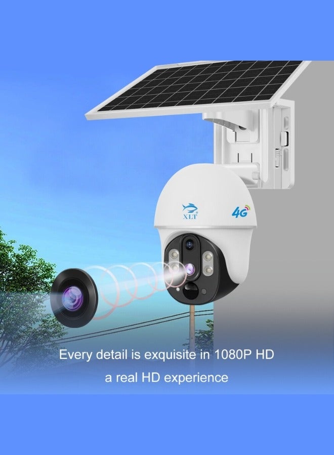 XLT  4G Sim Card Solar Camera PTZ 360°View Solar Powered Outdoor Security Camera with Night Vision, AI Human Detection, Two Way Audio, IP66 Works with Apps